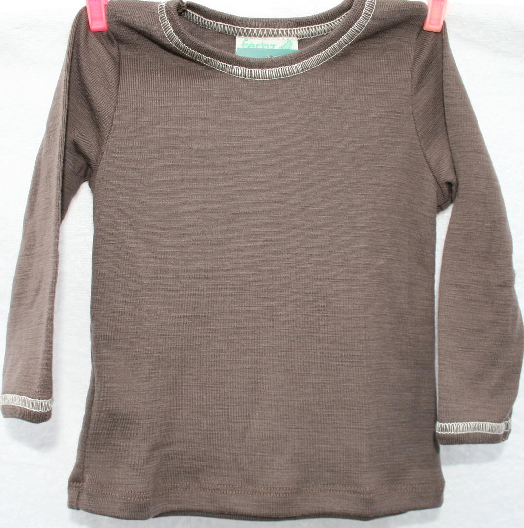 Merino Wool Baby Top with long sleeves